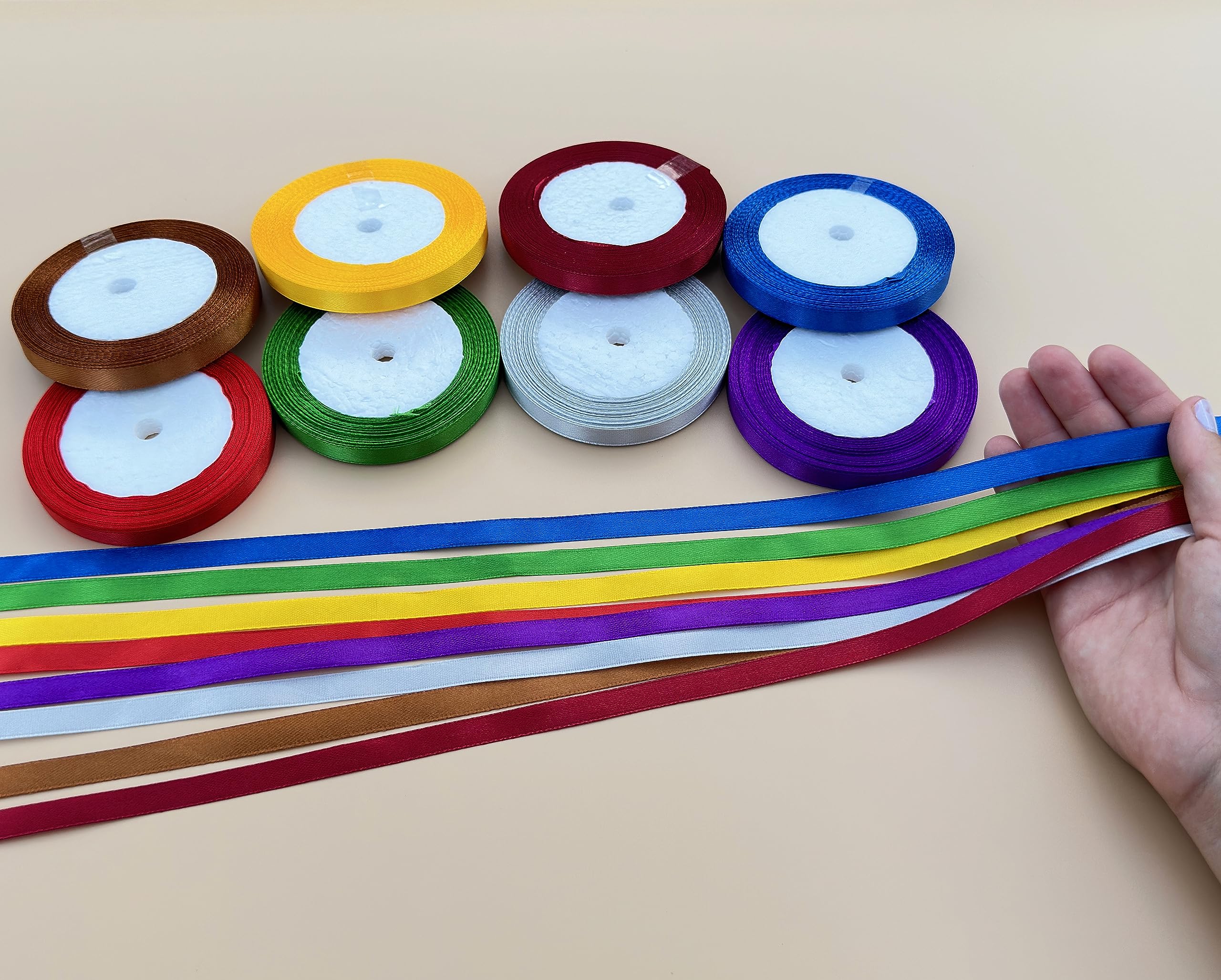 Satinband Rollen – 10 Mm X 22 M, 2 Stück, Für Geschenke, Blumen & Dekoration