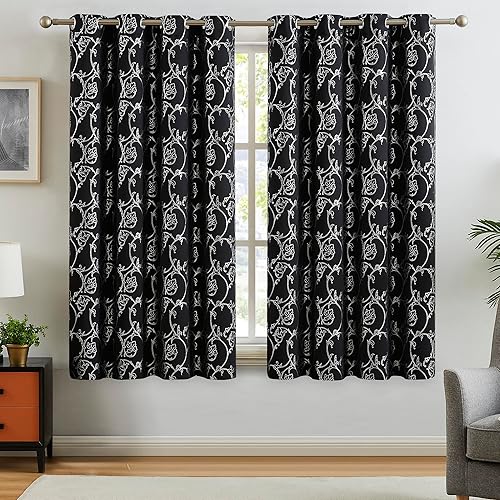 Miniatura 2 de Enactex Cortinas opacas completas de 63 pulgadas de largo para dormitorio, aislamiento térmico, reducción de ruido, con ojales, tratamiento de