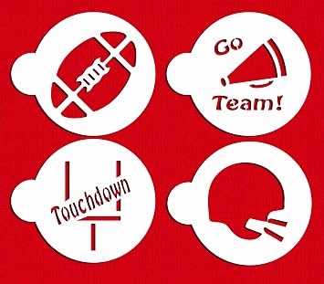 Designer Stencils Large Football Cookie Stencils, Beige/semi-transparent