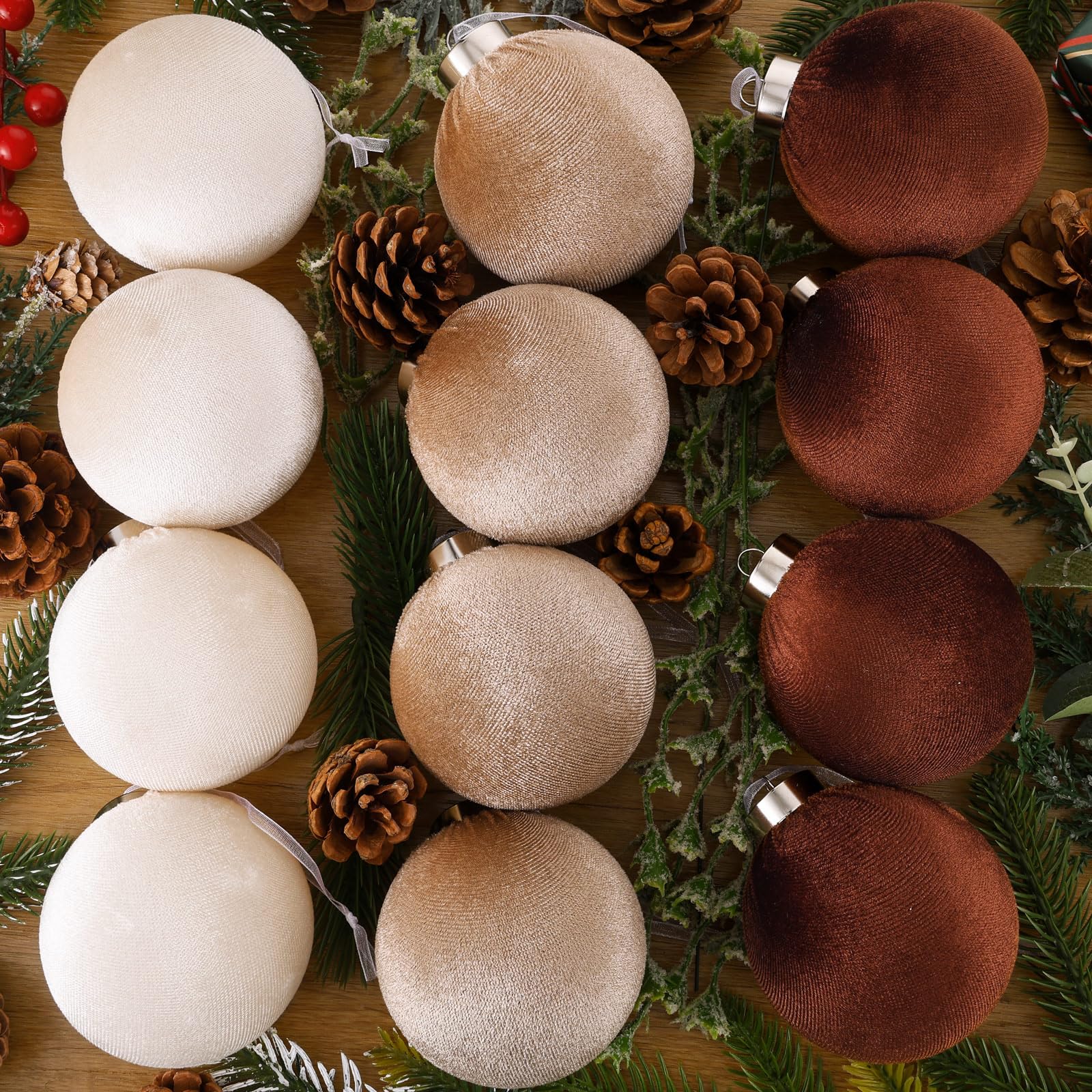 Boules de Noël en velours incassables pour décorer sans risque de casse