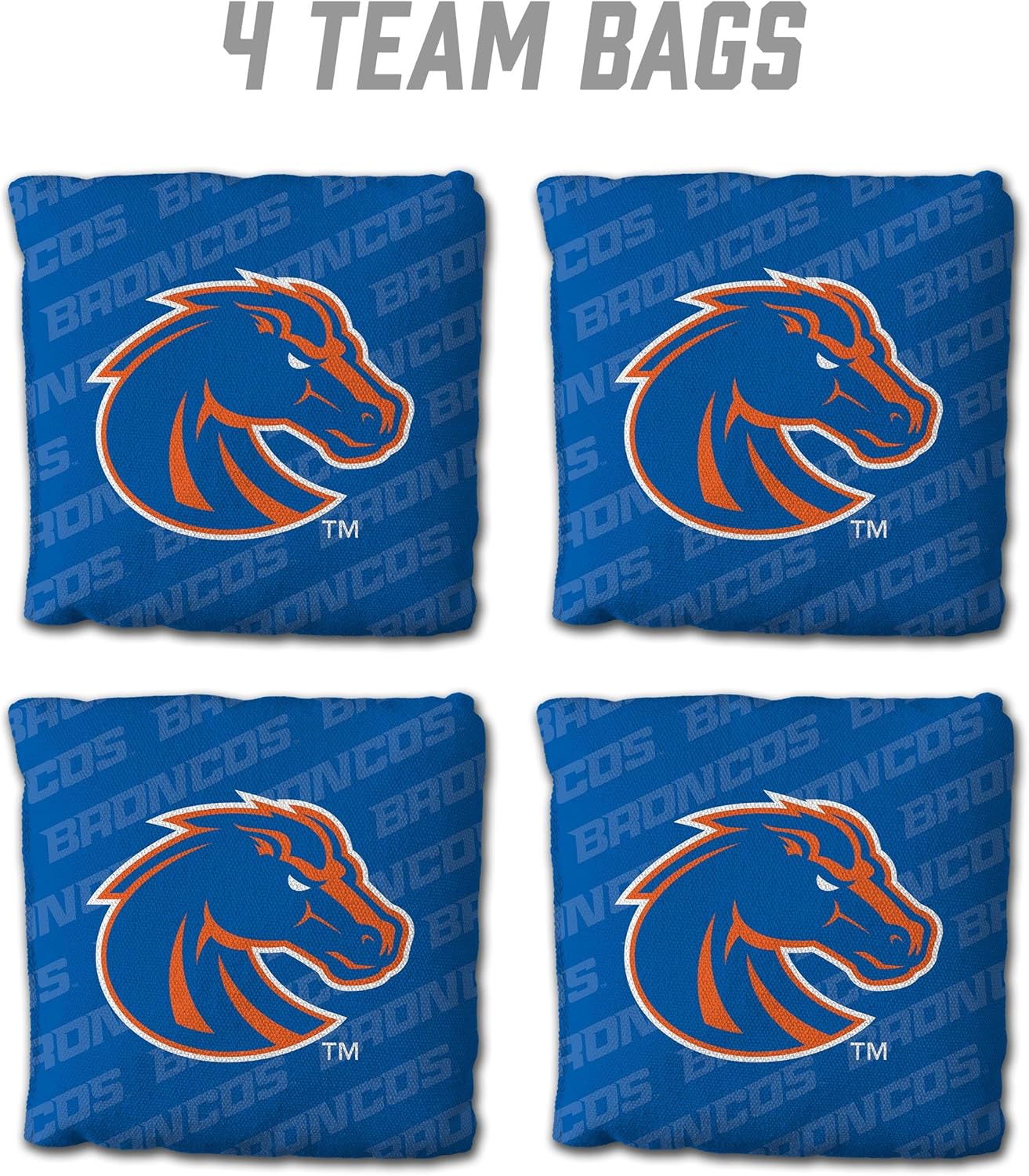 YouTheFan Officially-Licensed NCAA Set of 4 Cornhole Bags - All Weather Regulation 6” x 6” Size - 16oz Weight - Designed in USA