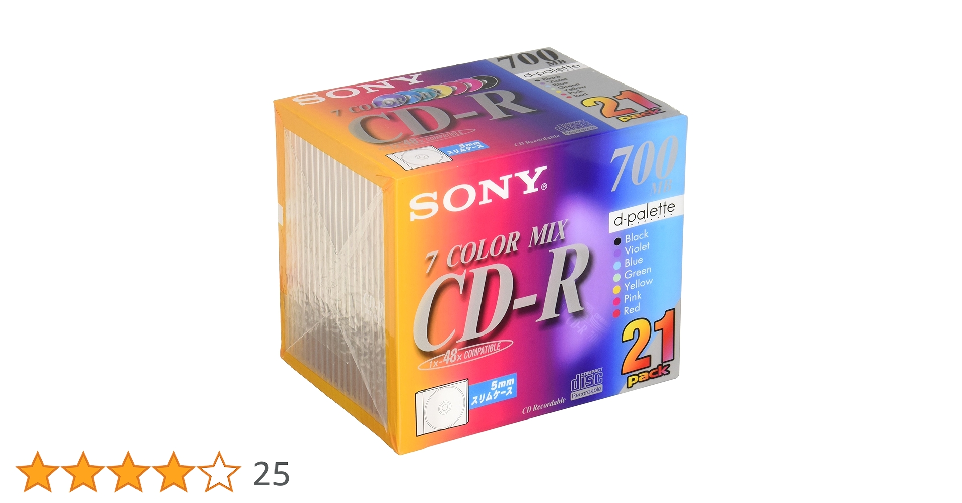 Amazon.co.jp: ソニー CD-Rメディア 5mmケース 21枚 21CDQ80EX