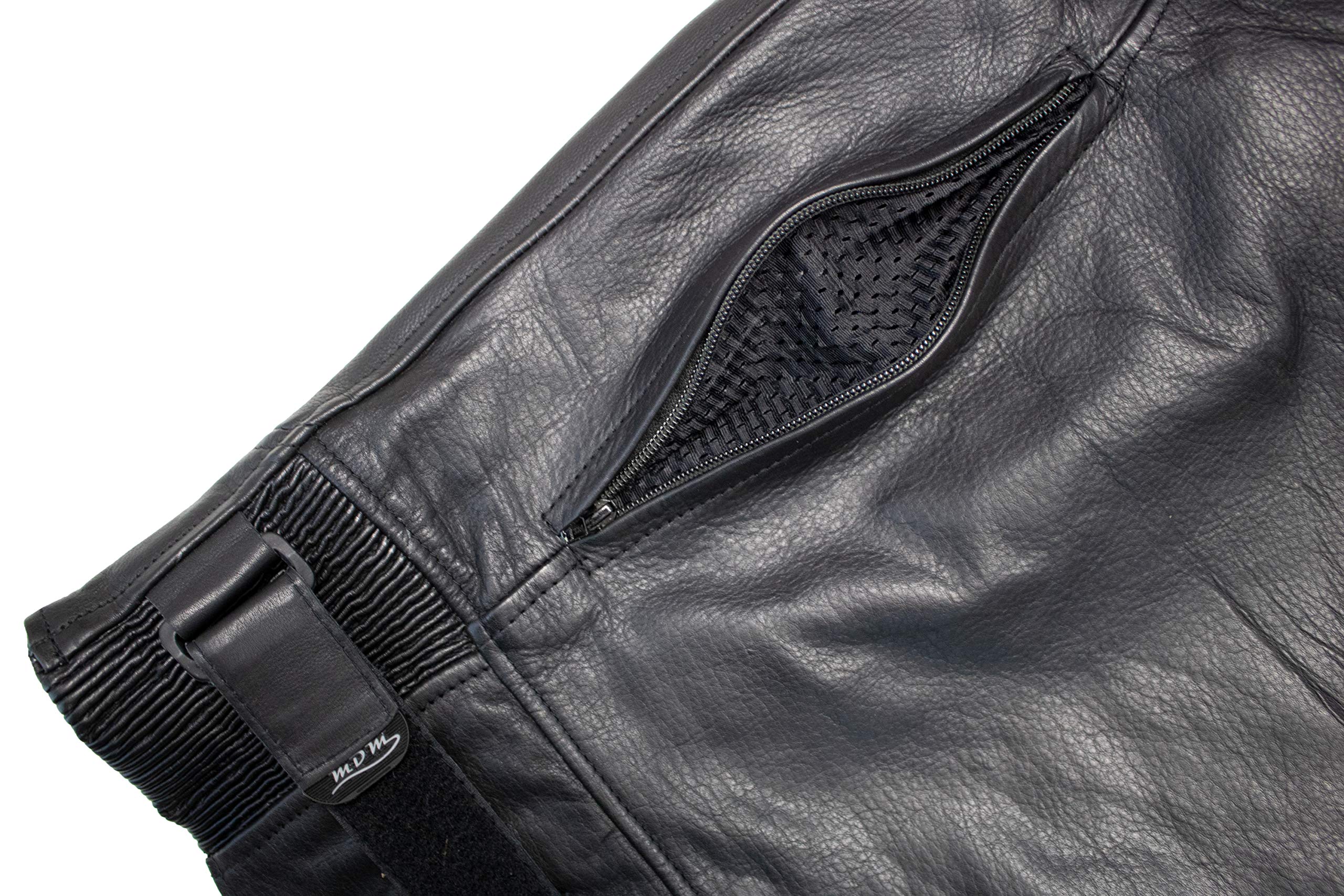 Herren Motorrad Lederjacke, mit Protektoren, mit Kragen