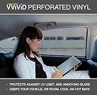 Vista 5 de VViViD Rollo de vinilo perforado negro de visión unidireccional para ventana de automóvil (1.5 pies x 4 pies)