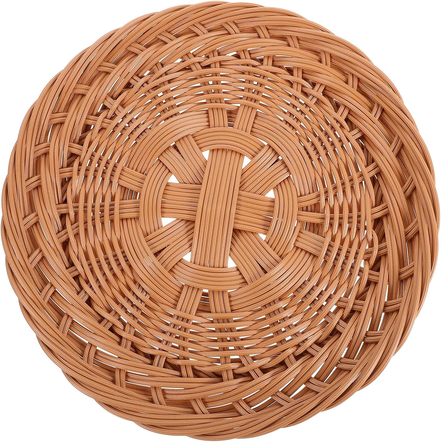 Woven Bread Basket and Fruit Tray Medium Size Handcrafted Storage Organizer for Kitchen and Dining Tabletop Serving Multifunctional Decorative Basket