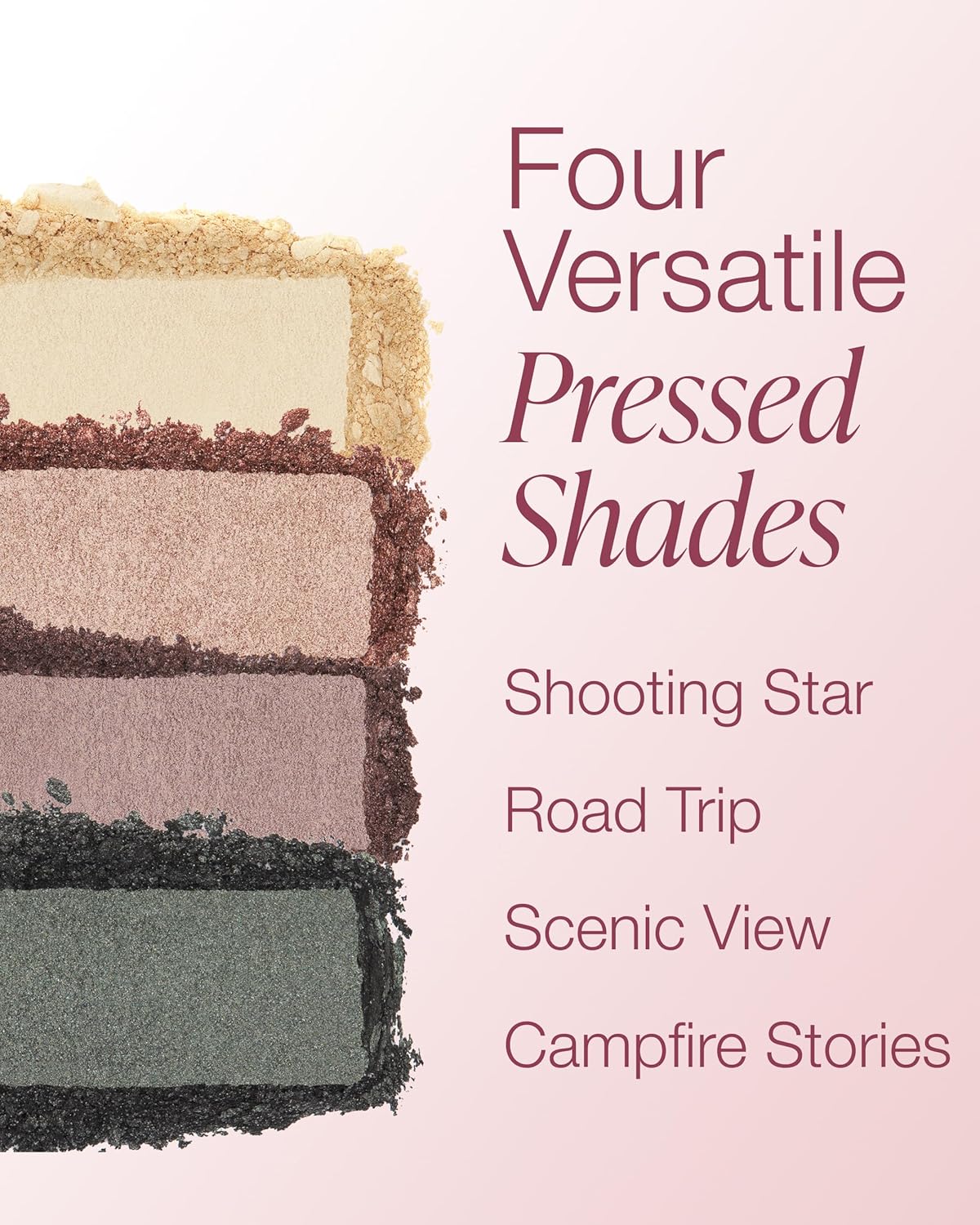 Mineral Fusion Eyeshadow Palette - Four Pressed Powder Shades in Matte, Satin, and Shimmer Finishes - Natural, Lightweight Vegan Eye Makeup - (Glamping) - Image 4