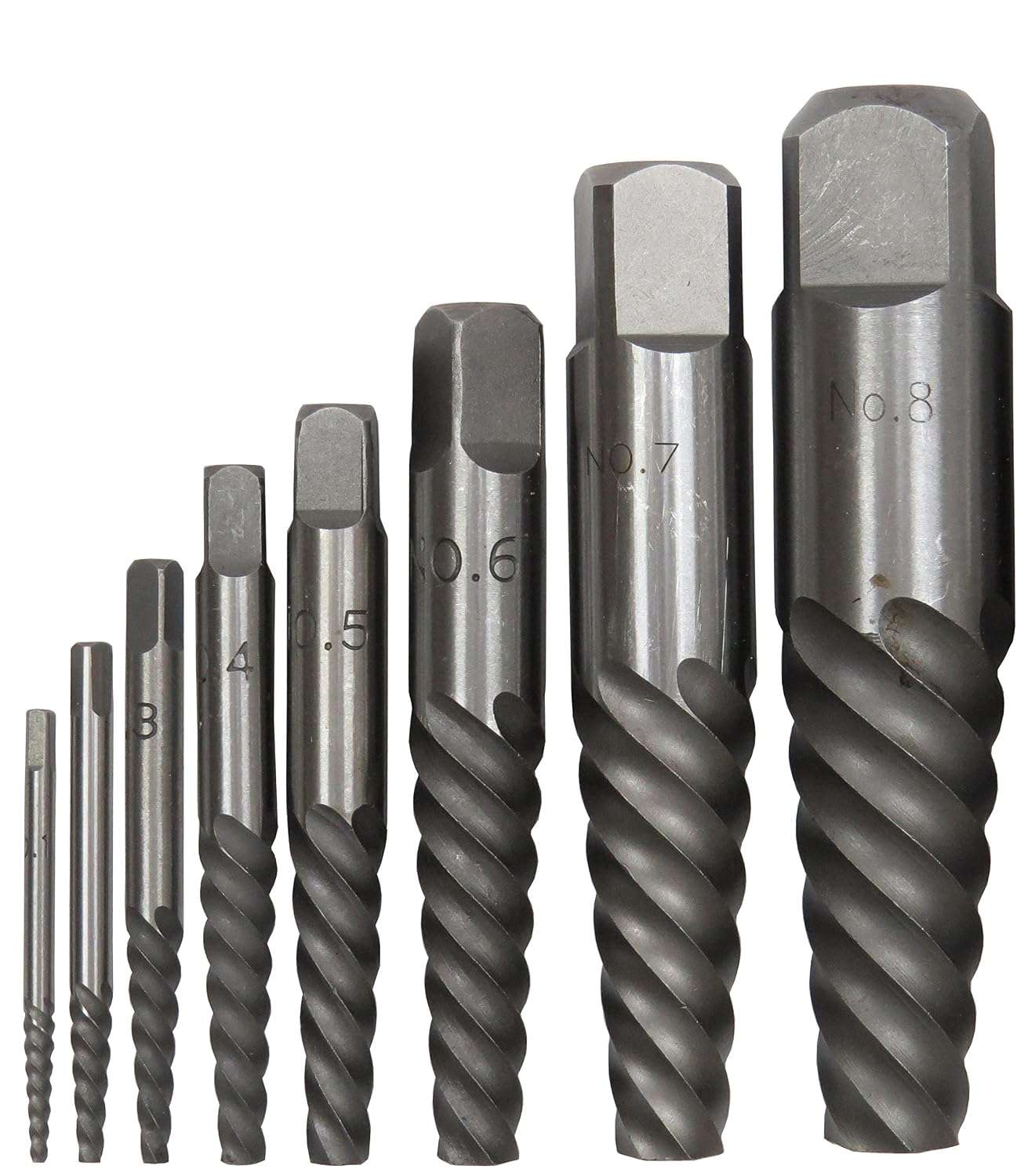 Drill America - DEWEZS1-8 #1-8 Carbon Steel Screw Extractor Set, DEWEZ Series