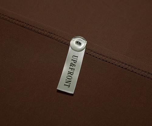 Miniatura 7 de Biscaynebay Funda decorativa de somier, tamaño matrimonial y matrimonial, XL, jersey marrón, tejido de lujo, elástico, envolvente alrededor de 4