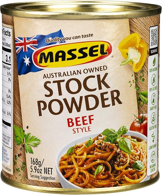 Massel, Stock Powder - No MSG, Gluten-Free, Beef Flavour - 168 Grams, Pack of 1 Canned Soup Stock