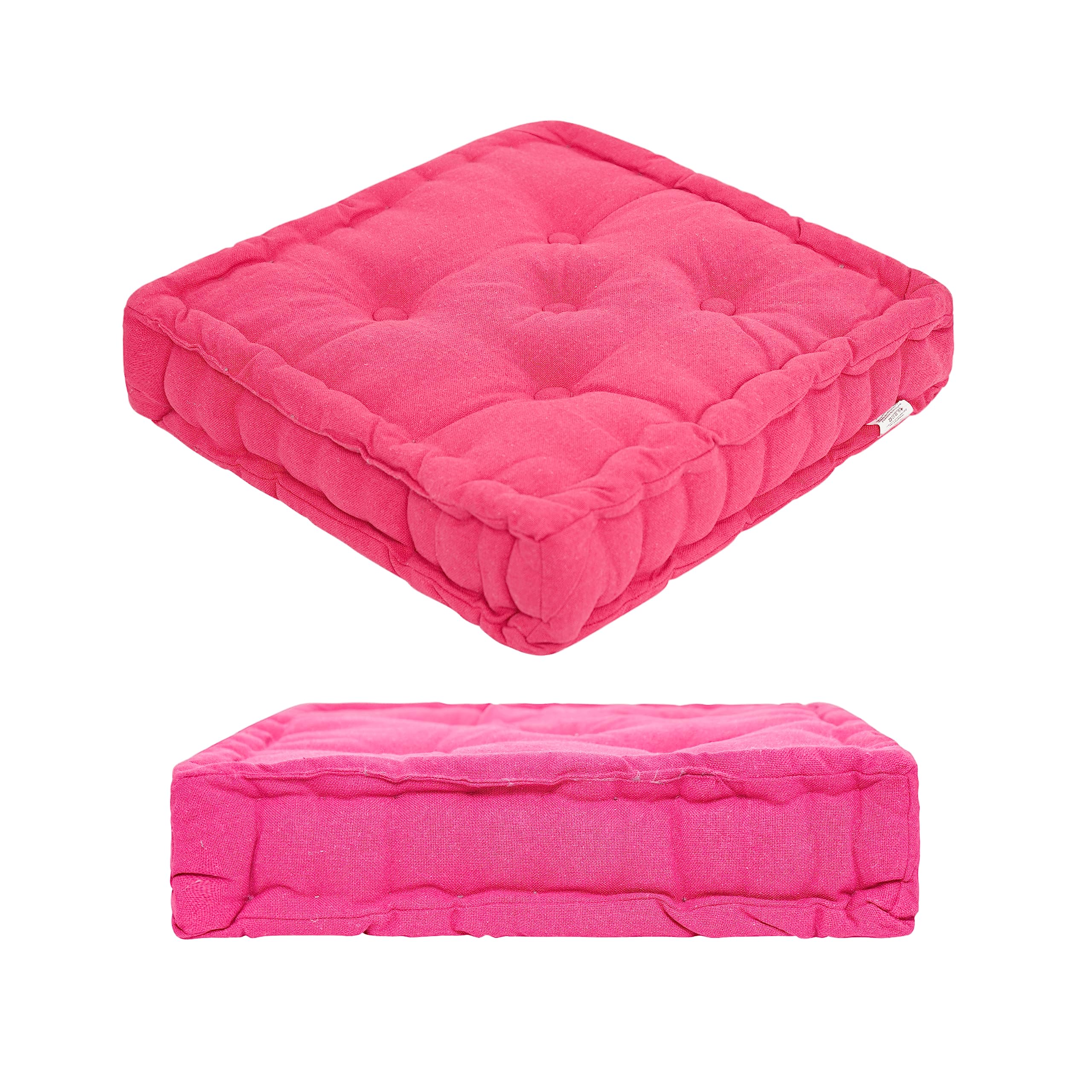 Value Comfort Home 4" 10cm Thick 100% Cotton Booster Cushion Armchair Sagging Sofa Chair Seat Raiser Reviver Enhancer Pad | Choice of 10 Colours Pink