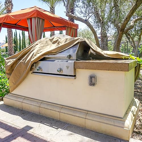 Miniatura 8 de Formosa Covers  Parrilla de isla de barbacoa de tejido apretado premium para todo tipo de clima, cubre hasta 124 pulgadas
