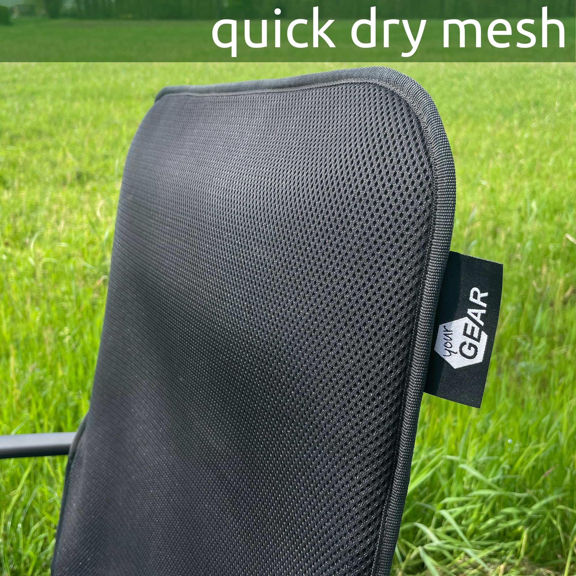 your GEAR Campingstuhl Carini - gepolsterter Klappstuhl - 3D Mesh - max. 180 kg - Angelstuhl geeignet für VW T5 T6 T6.1 Heckklappe