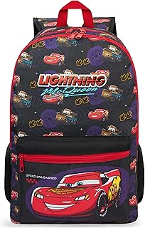 Disney Cars Lightning McQueen Boys Backpack, Lightweight School Bag, Casual Travel Daypack Book Bag, Kids Rucksack (Multi Cars)