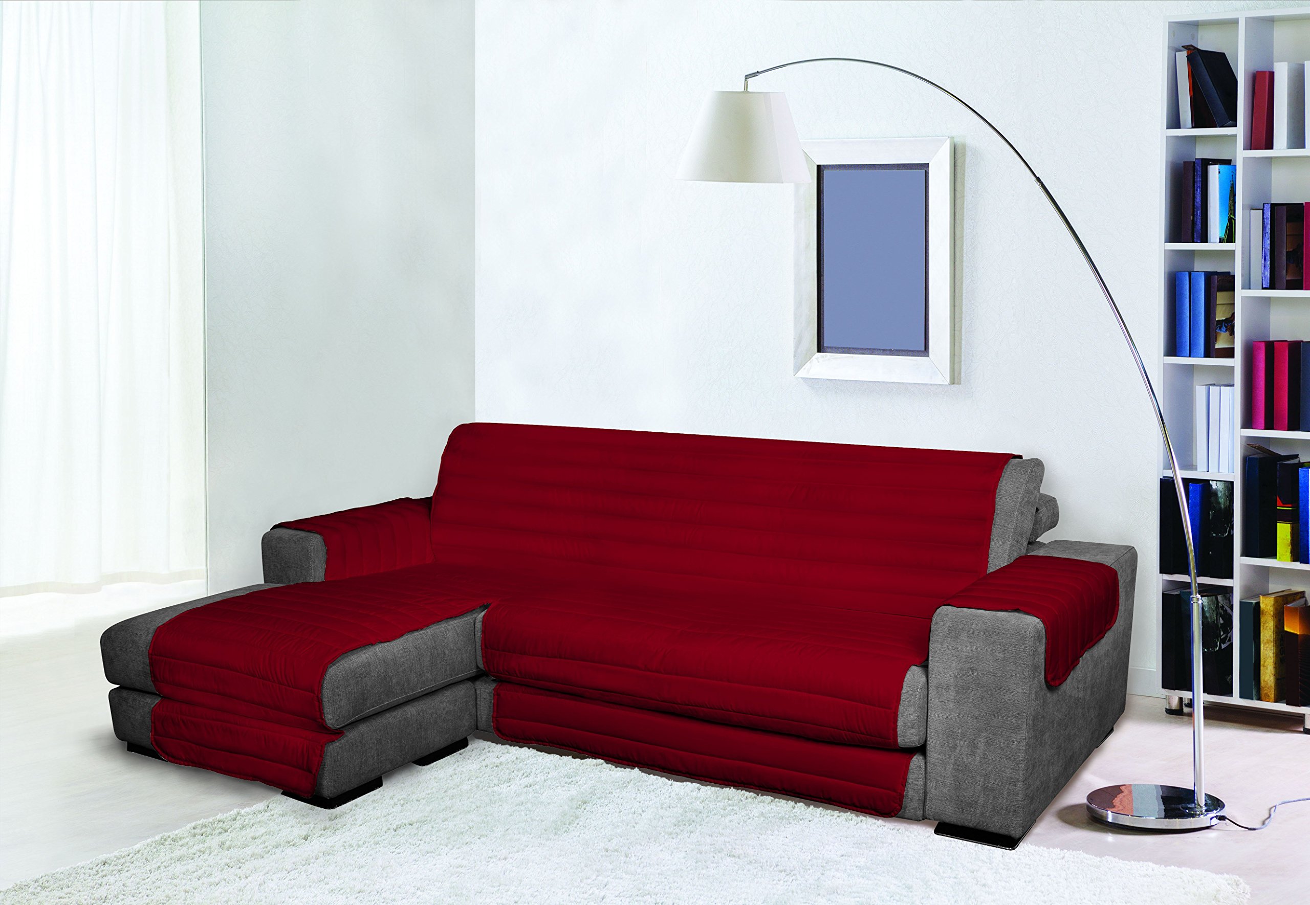Italian Bed Linen Trendy Doubleface Sofa Cover, Bordeaux 290cm, 100% microfiber,