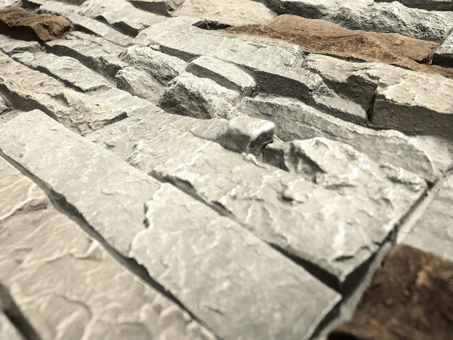 GenStone Faux Stacked Stone Panel 41" x 11.25" in Vanilla Bean Color for Do It Yourself Friendly Home Improvement Projects