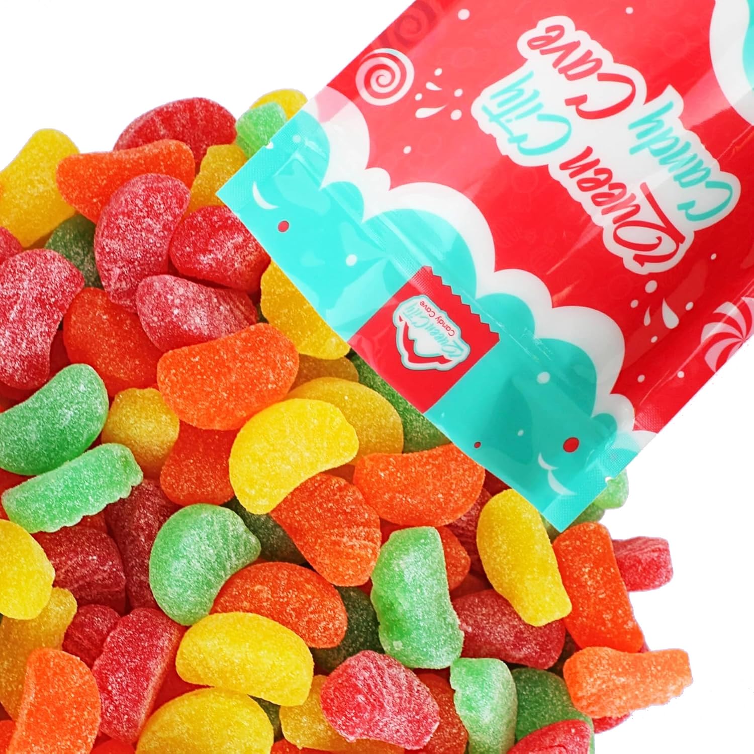 Jelly Fruit Slices Candy - Assorted Fruit Shaped Jelly Cherry, Lemon, Lime, and Orange Slices Candy Bulk, by Queen City Candy Cave (3 Pound)