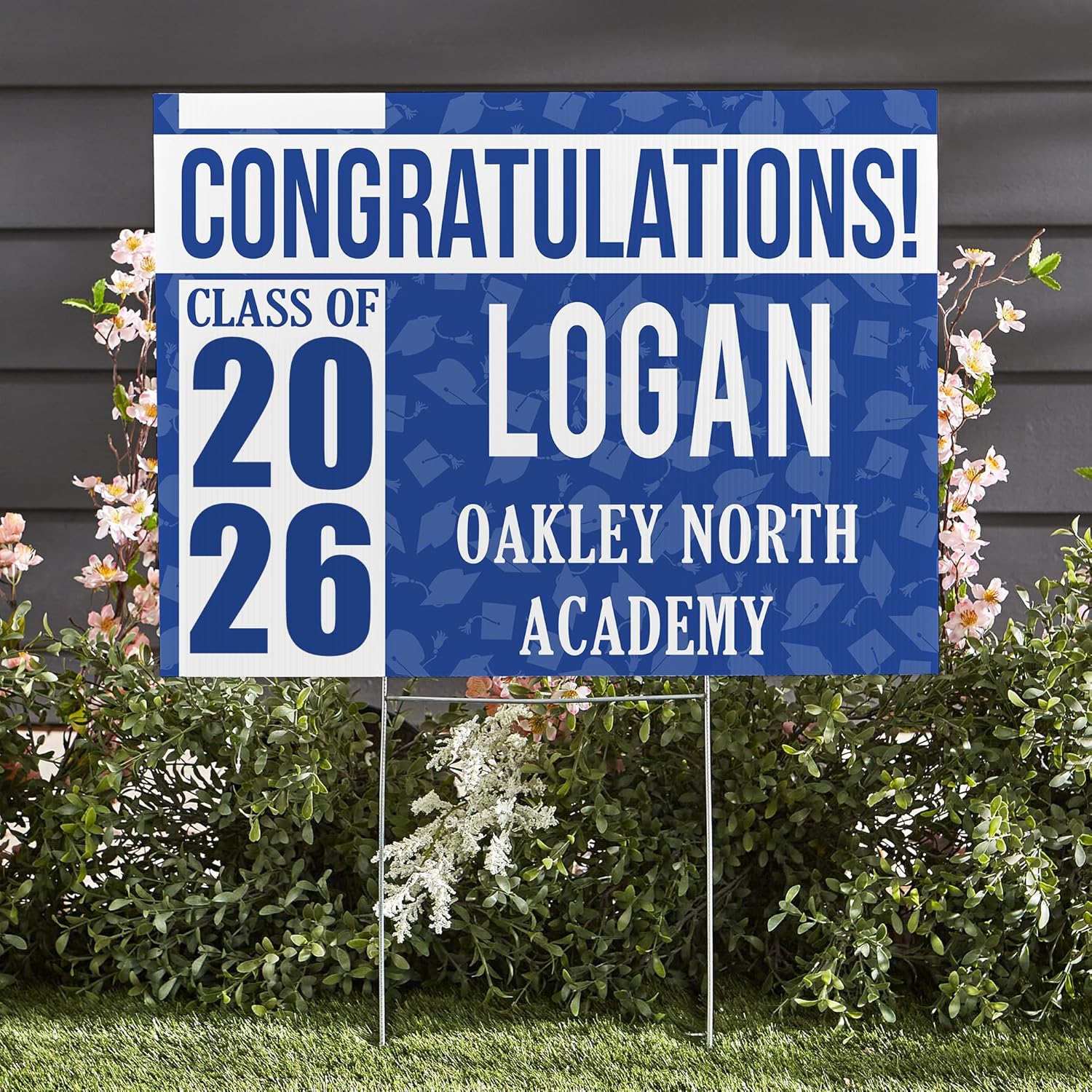 Let's Make Memories Personalized Graduation Yard Signs - Class of 2026 or Any Year - Graduation Party Decorations - Large 18x24" Custom Sign with Metal Stake - Best in Class - Red - 2-Sided