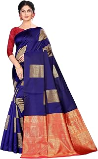 Women's Kanjivarm Pattu style Banarasi jacquard Wedding saree with Contrast Blouse D-157