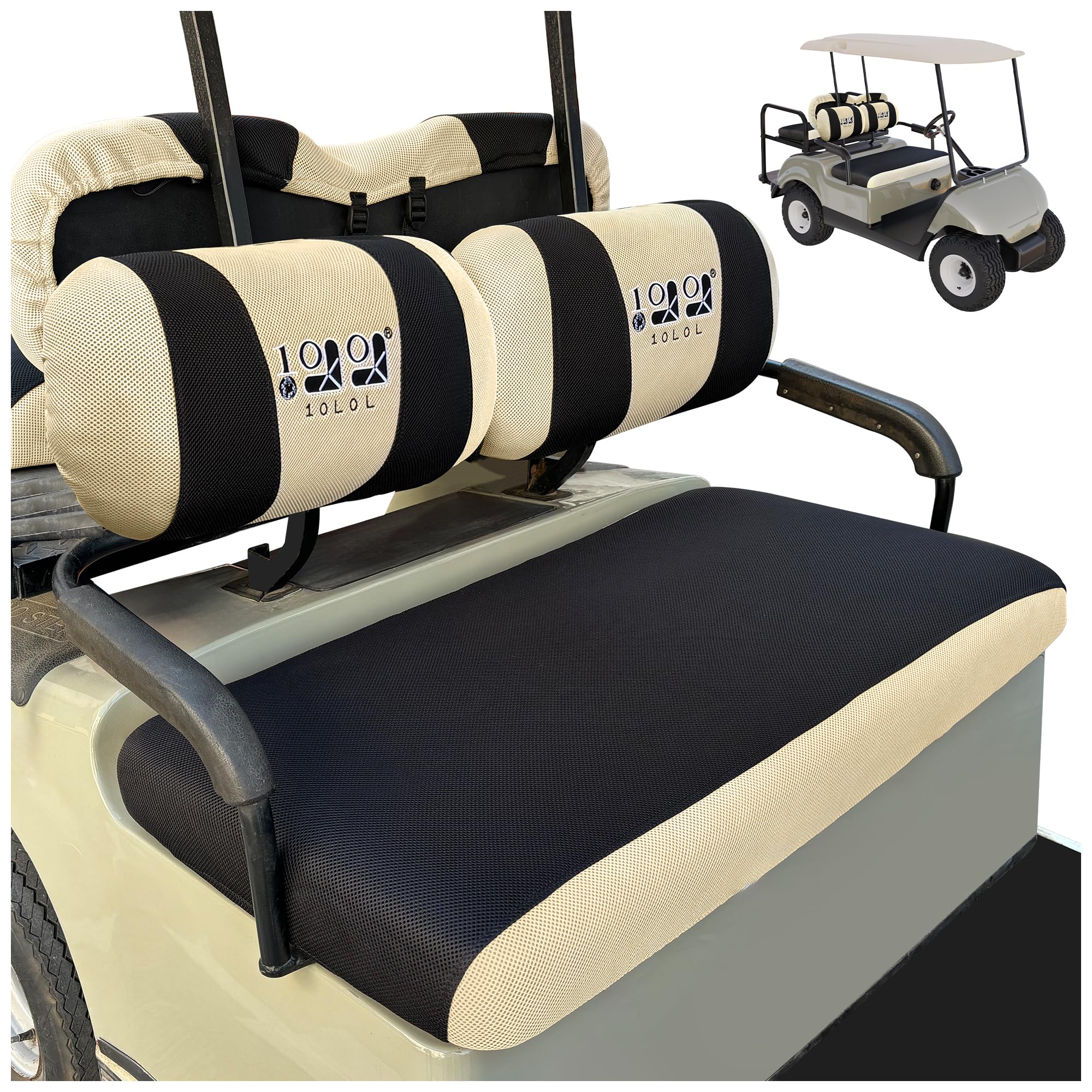 10L0L Golf Cart Front Seat Covers for Yamaha G2/G9/G16/G19/G22 & Club Car DS Pre-2000 | Breathable Polyester Mesh, Washable, Anti-Scratch | OEM Replacement, Tool-Free Installation