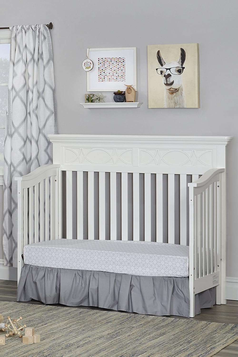 Baby Cache Haven Hill 4-in-1 Convertible Baby Crib in White Lace