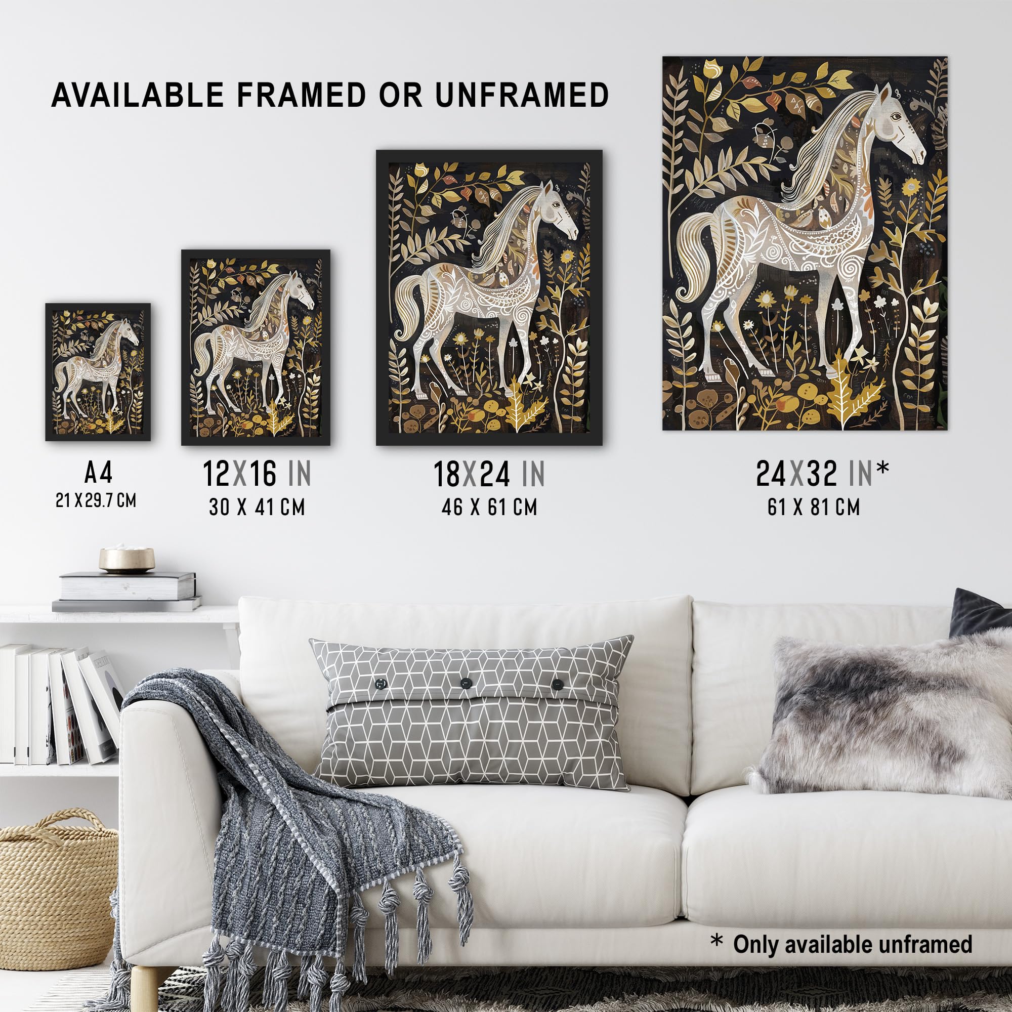 Amazon.com: Artery8 Patterned Horse Woodland Forest Rustic Folk