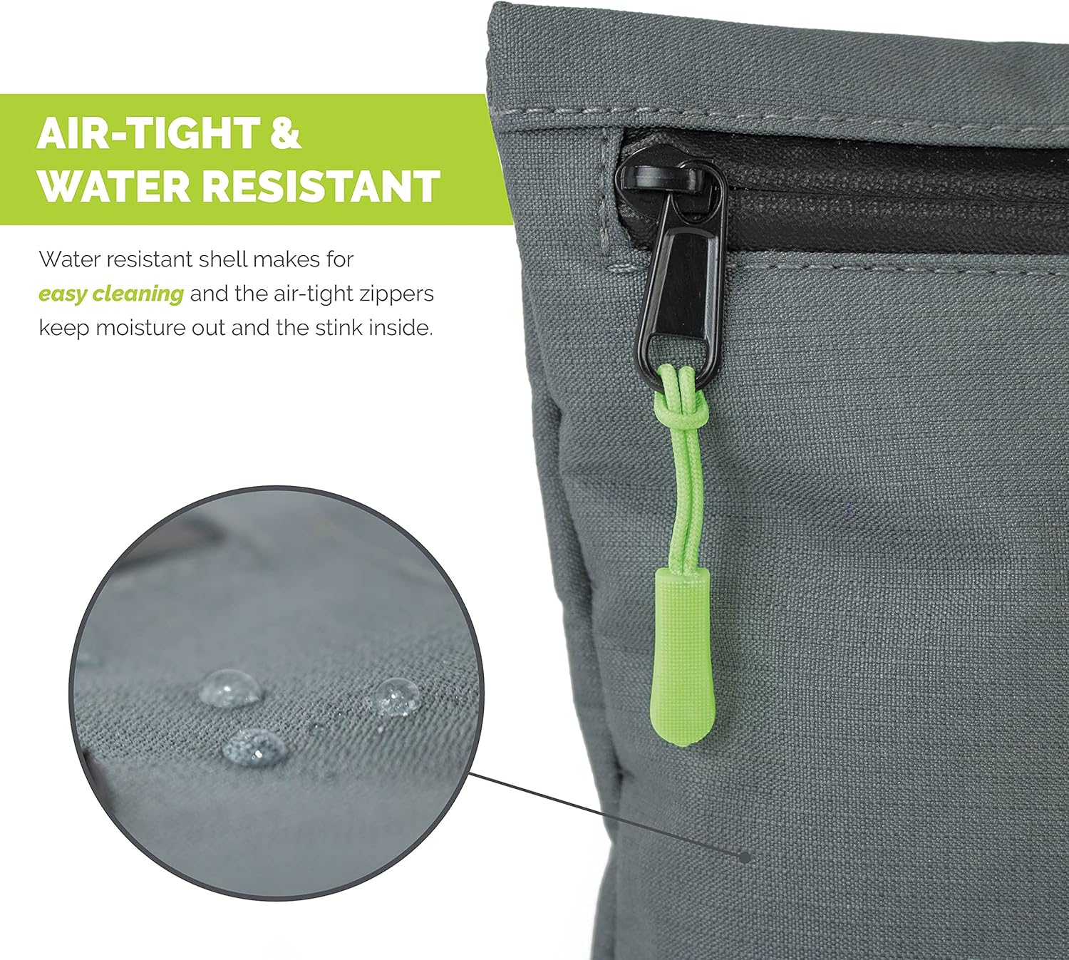 Tuff Mutt Dog Poop Bag Holder with Dispenser, Odor-Blocking Liner and Water-Resistant Fabric, Holds Full Dog Waste Bags, Adjustable Waist Belt, Includes Doggy Poop Roll