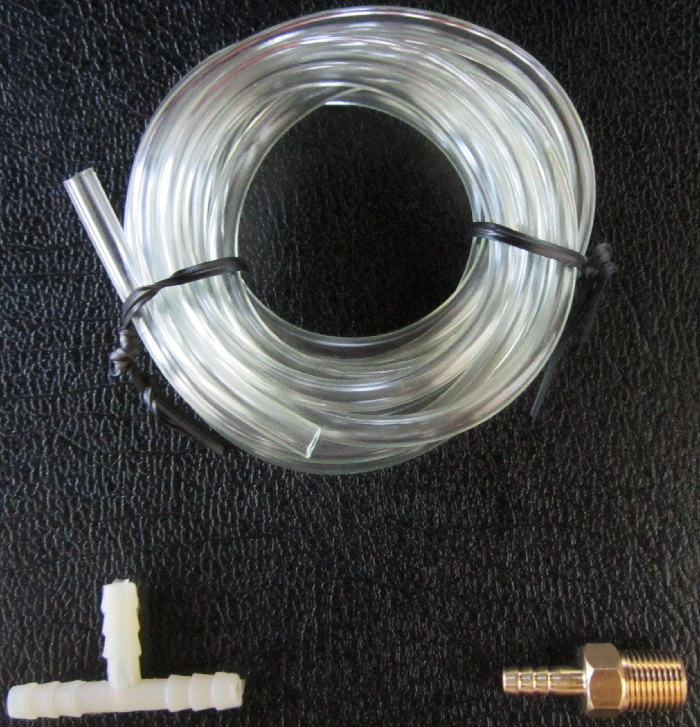 Veethree Vacuum Gauge (Chrome/Black) with Tubing Kit, Vacuum