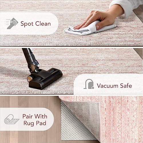 Miniatura 3 de nuLOOM Alfombra marroquí de transición Hattie de área, 4 pies x 6 pies, rosa