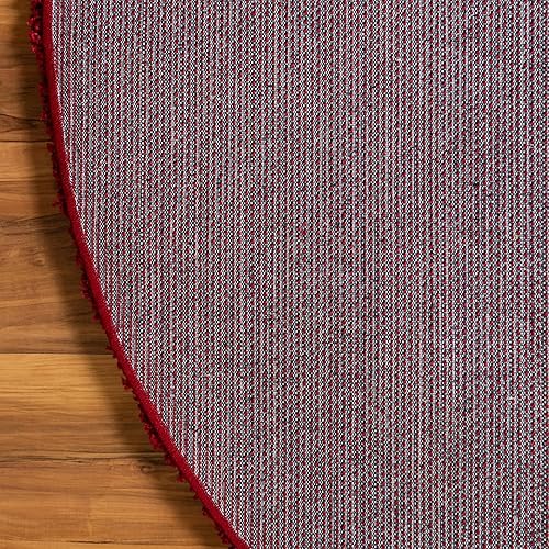 Miniatura 10 de Unique Loom Solid Shag Collection - Alfombra de área (7 pies 10 pulgadas x 10 pies, ovalada, rojo cereza)