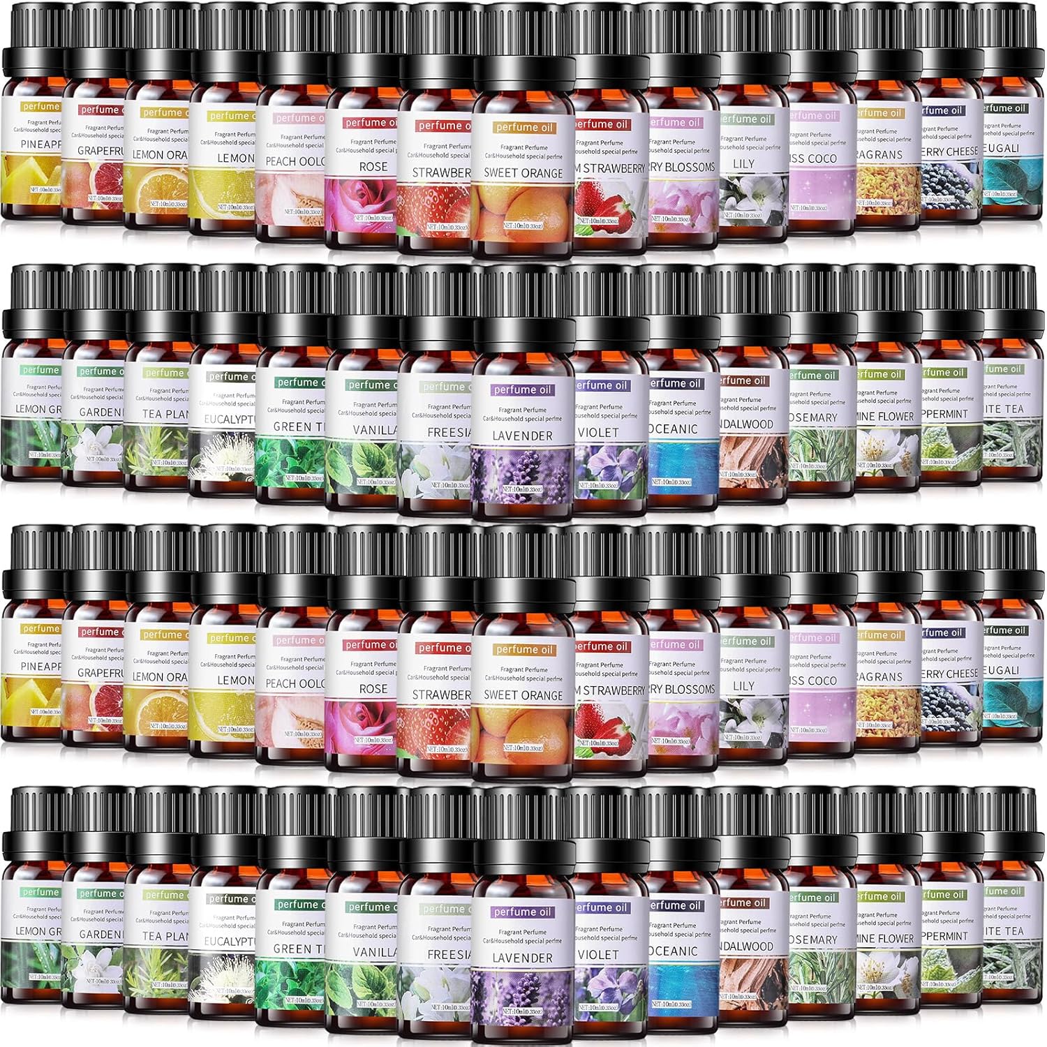 Nuanchu 78 Pcs Essential Oils Set 10ml Fragrance Oil Aromatherapy Kit for Diffuser Humidifier Aromatherapy-Oils for Candle Bath Bombs Making Nuanchu 78 Pcs Essential Oils Set 10ml Fragrance Oil Aromatherapy Kit for Diffuser Humidifier Aromatherapy-Oils for Candle Bath Bombs Making