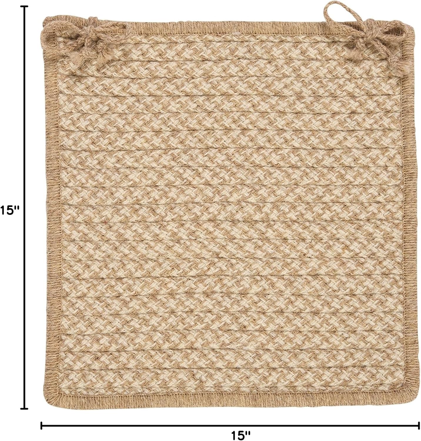 Colonial Mills HD33 Oak Harbour Natural Wool Houndstooth Chair Pad, 15 by 15-Inch, Tea, 1-Pack