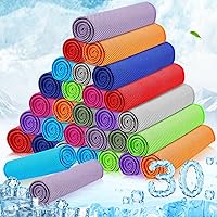 MENOLY 30 Pack Cooling Towels Bulk for Neck & Face - Gym Workout Sweat Rags, Soft Microfiber Breathable for Yoga Hiking Running Multi-Color