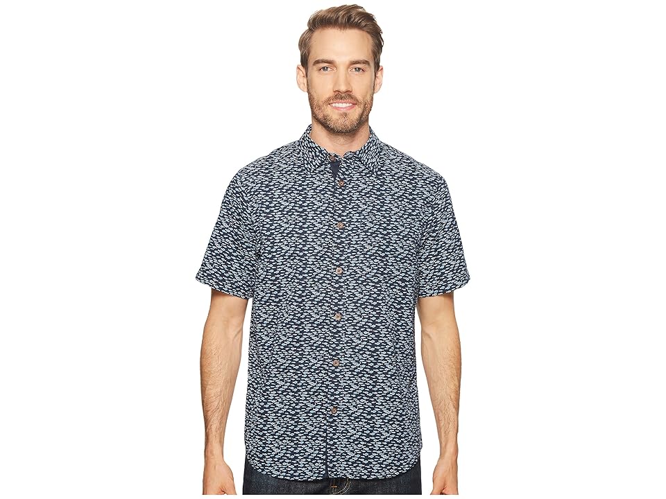 

Mountain Khakis Cottonwood Short Sleeve Shirt (Navy Print) Men's Clothing