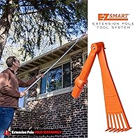 Vista 7 de Mini cabezal de rastrillo – Herramienta de rastrillo de canalón para eliminar hojas y desechos de techos, canaletas y áreas de difícil acceso – Se