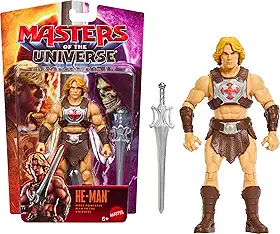 Boneco Articulado He-Man MOTU First Ones Mattel. Herói de Eternia com aprox. 14 cm, função de batalha e espada do poder. Para crianças e fãs a partir de 6 anos.