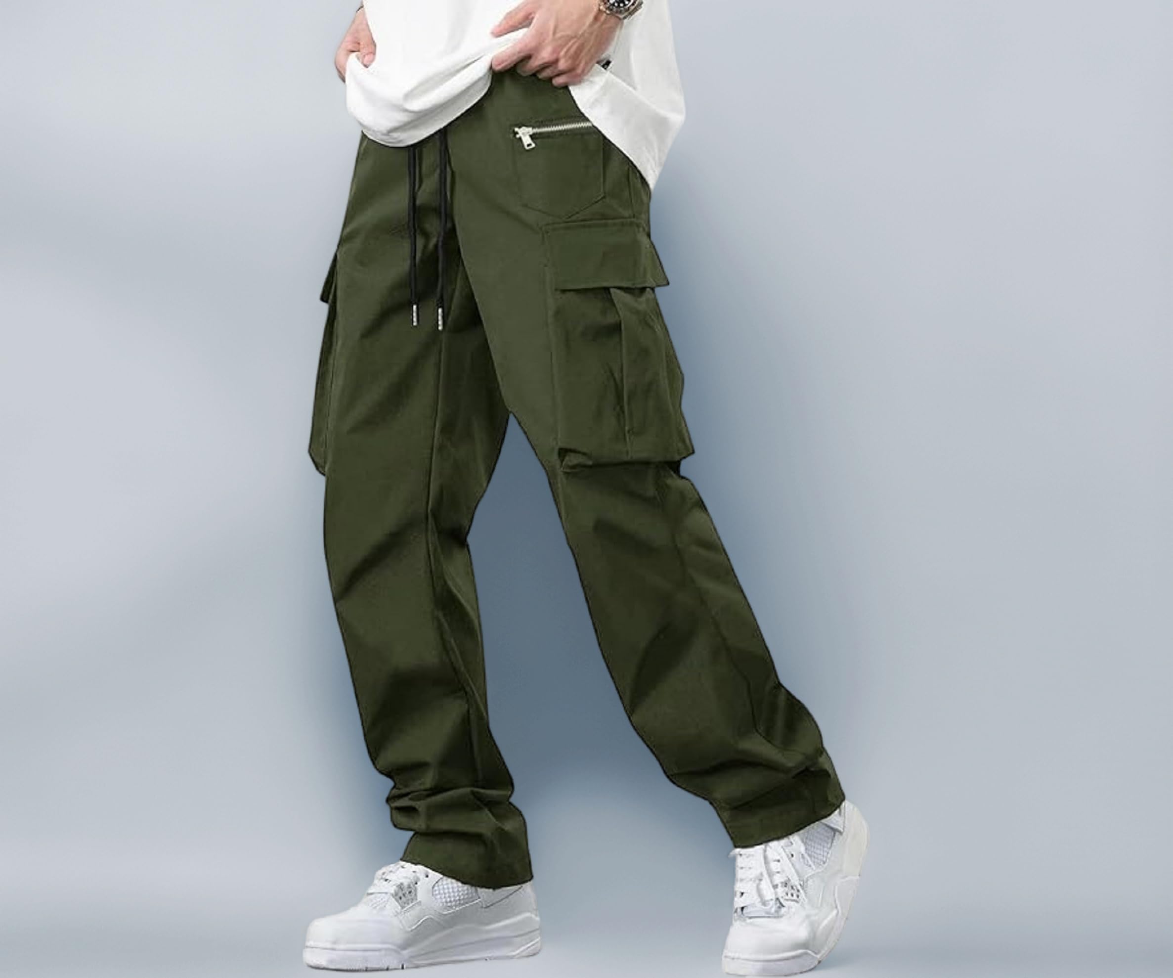 Lymio Cargo for Men || Cotton Cargo Pant || Drawstring Waist Pant (Also Available in Plus Sizes) (05-08)