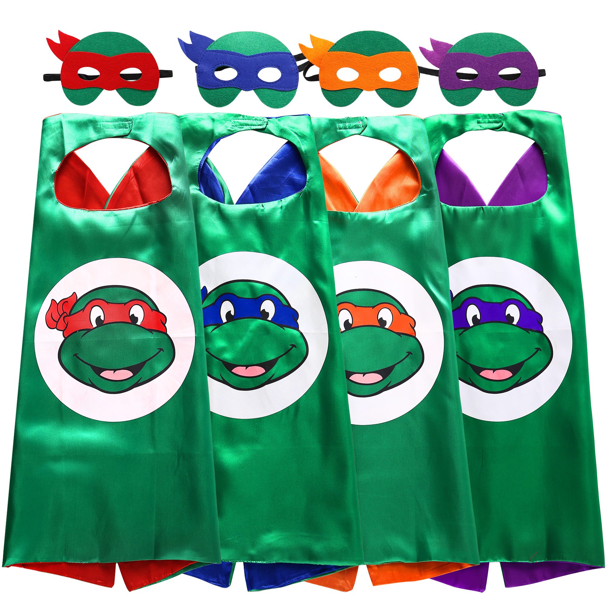 Superhero Costumes Cartoon Dress up Costumes Satin Capes Felt Masks 4 Sets for Boys & Girls