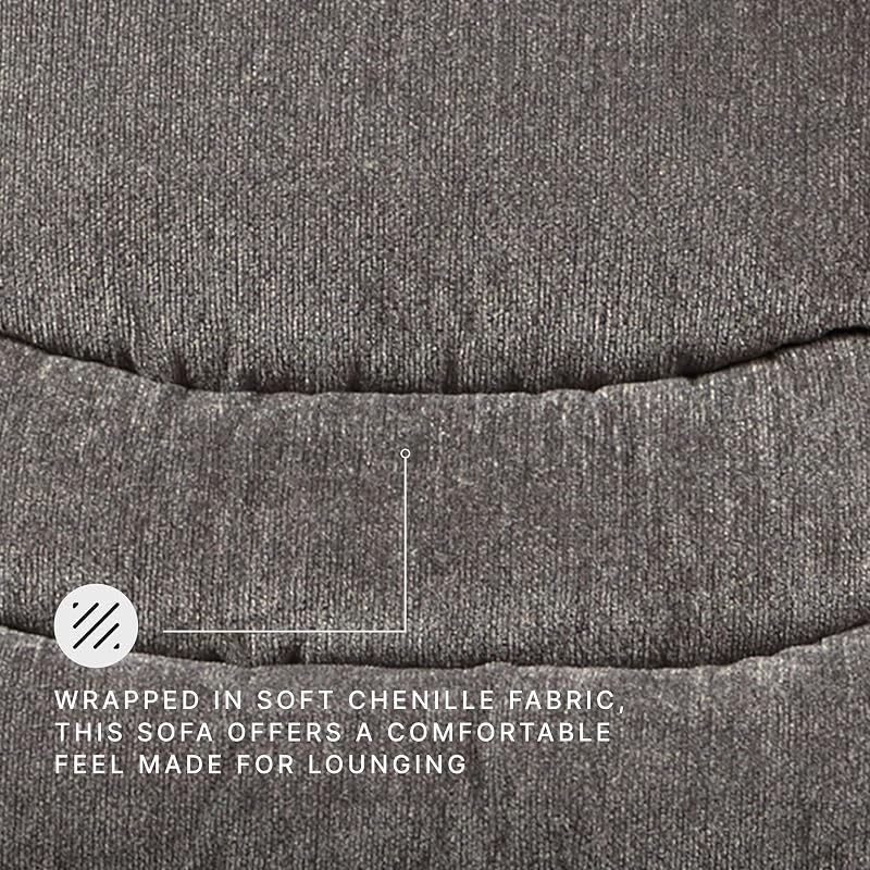 Signature Design by Ashley Manual Reclining Sofa Couch, Gray Chenille image 6