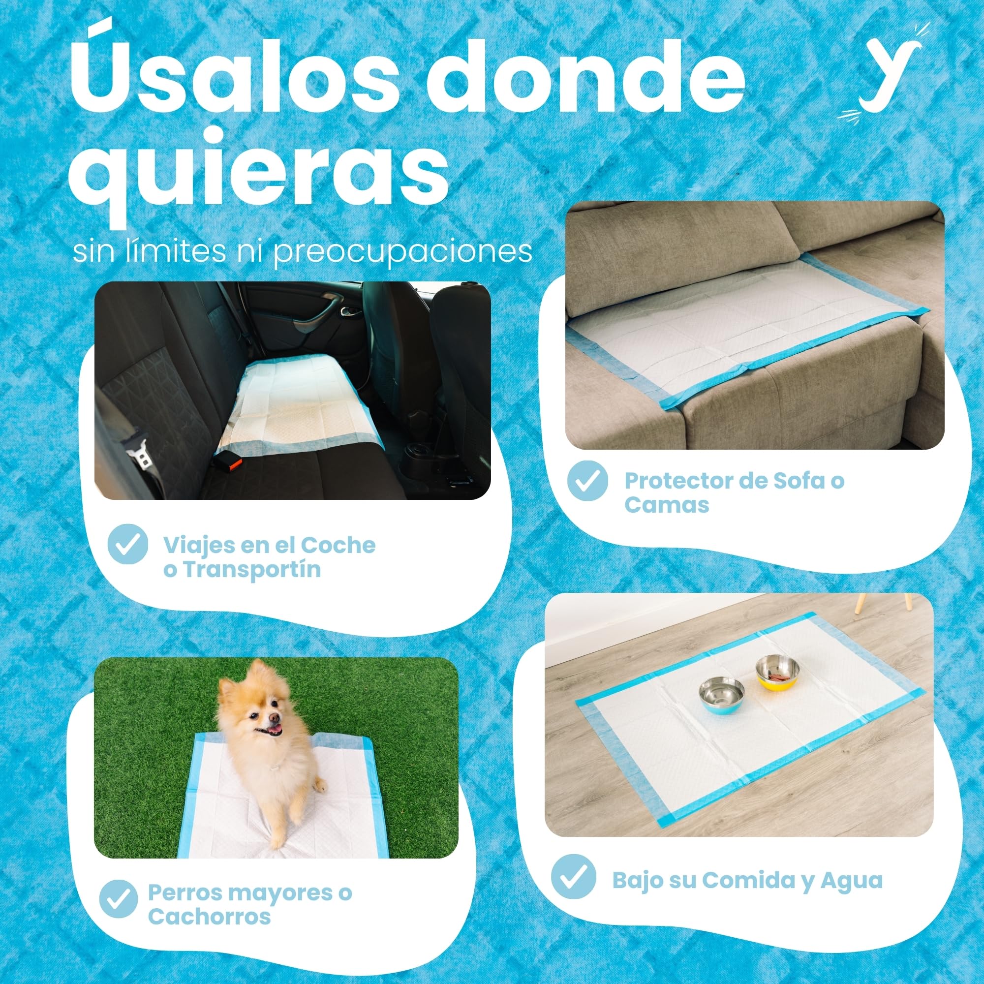 Empapadores Perro 60x90 cm XL, Alta Absorción, 120 Uds | Tecnología de 6 capas · Antifugas · Control de olores hasta 12 h · Ideal para cachorros, incontinencia y recuperación