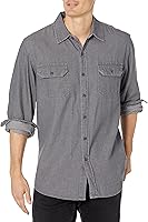 Wrangler Authentics Men's Long Sleeve Classic Woven Button-Down Shirt - 100% Cotton Comfort Fit