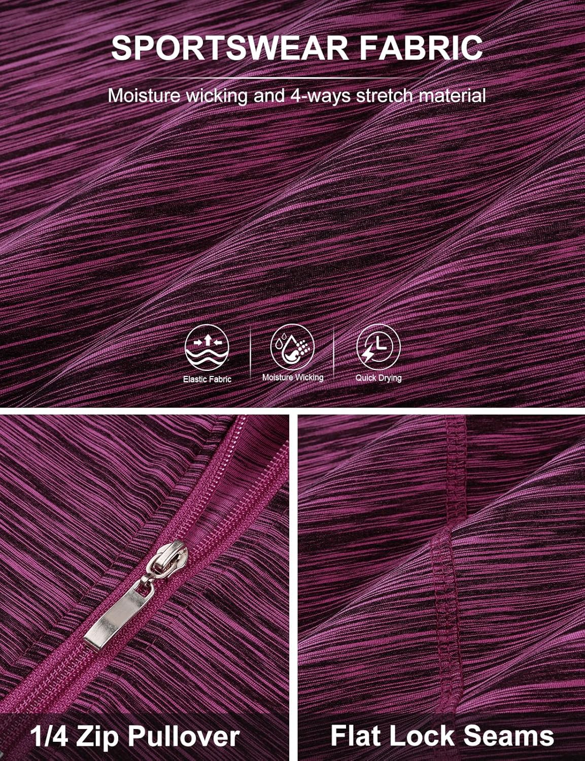 Viracy Half Sleeve Womens Golf Polo Shirts 1/4 Zip Up Moisture Wicking Running Workout Tops - Image 5