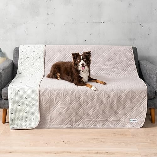 PetAmi Funda de sofá impermeable para perros, funda reversible para muebles, protector de sofá para cama de mascotas, manta lavable para asiento de