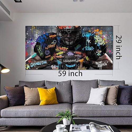 Miniatura 85 de JKWALL77 Arte de pared de graffiti – Decoración de pared de arte abstracto grande – Arte de pared en lienzo para sala de estar, listo para colgar