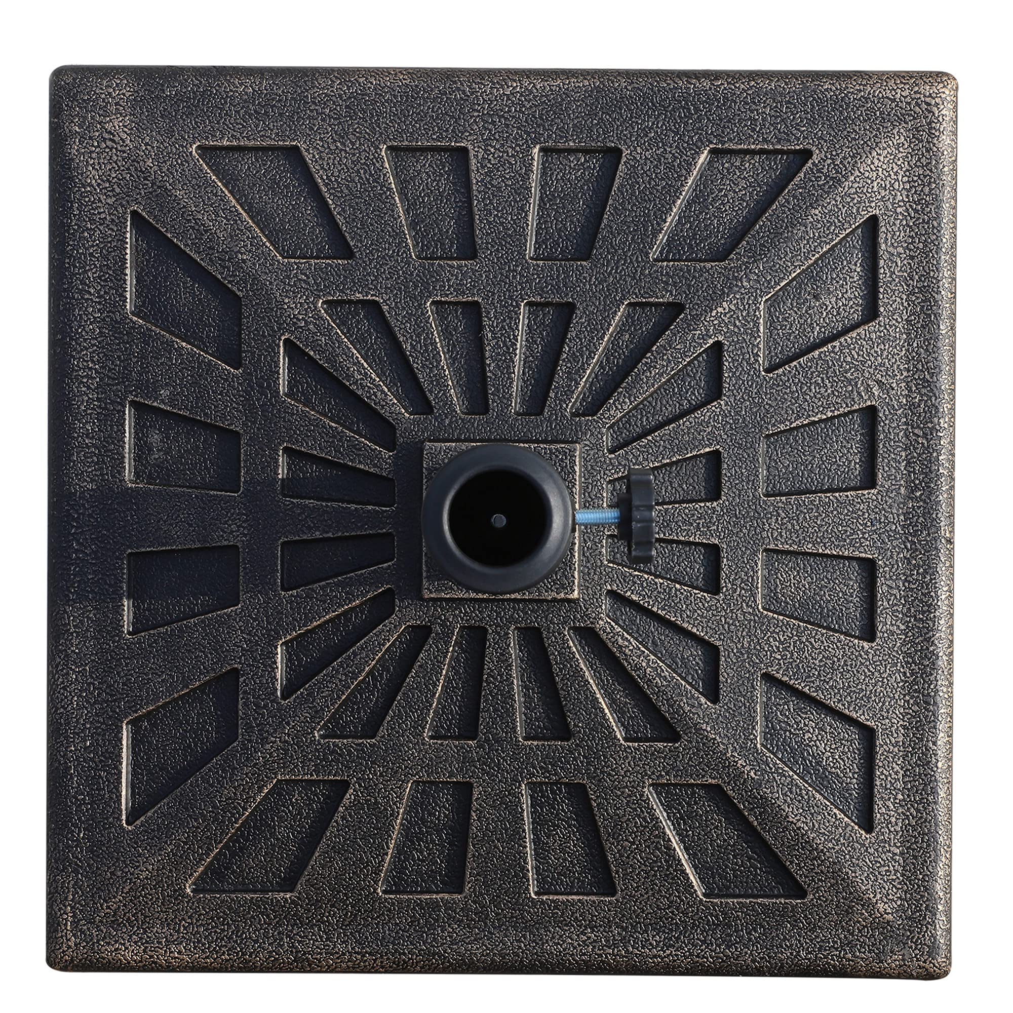 Outsunny Base de Sombrilla 15 kg Resina Ø3,8/4,8 cm 47x47x32 cm Bronce | Soporte para Parasol, para Mástiles, Terraza Exterior Patio Jardín Playa
