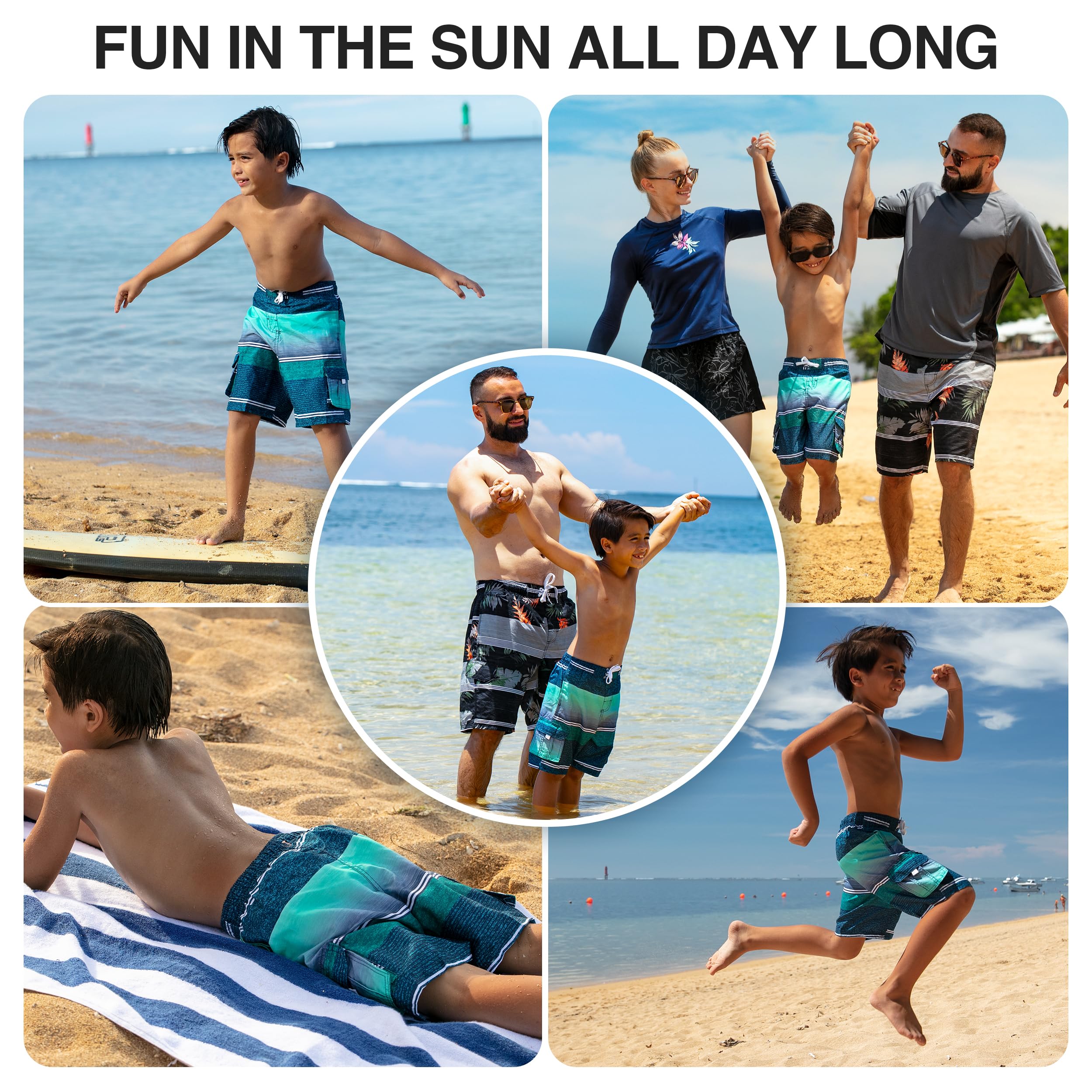 Kanu Surf Boys' Yolo Quick Dry Beach Swim Trunk