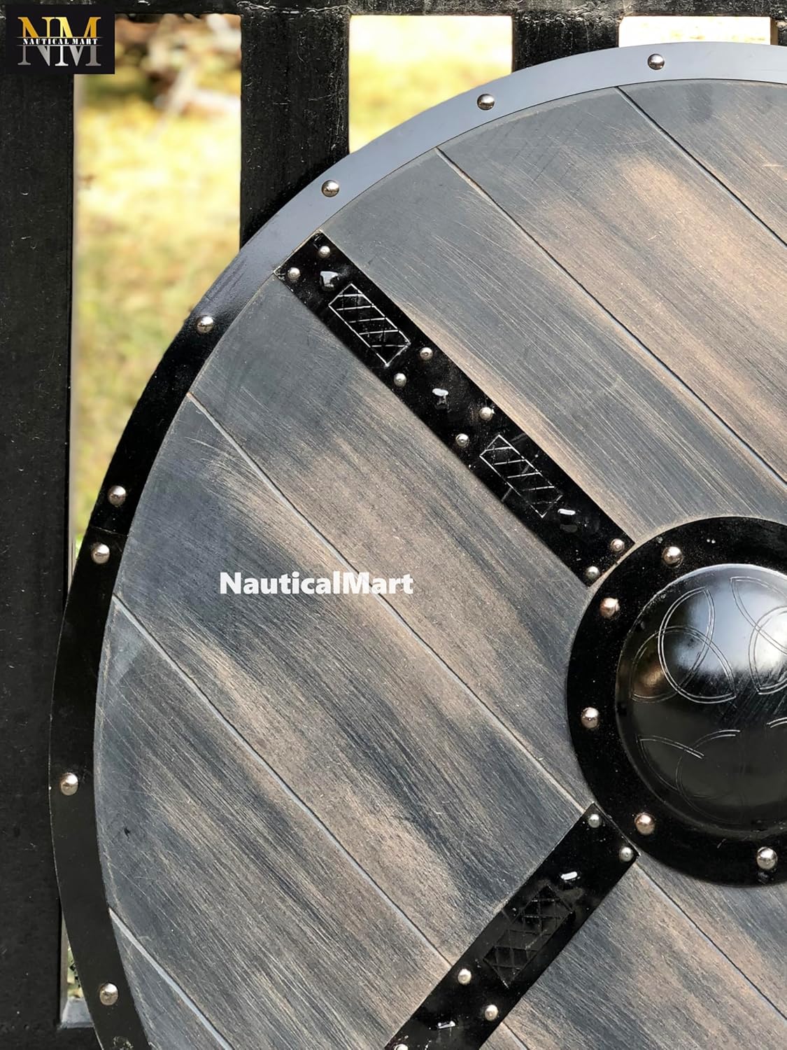 Viking Shield 24"/30"/36" Battle-Ready Shield Wooden Shield Heavy Metal Fittings Shield Perfect Cosplay/Decorative