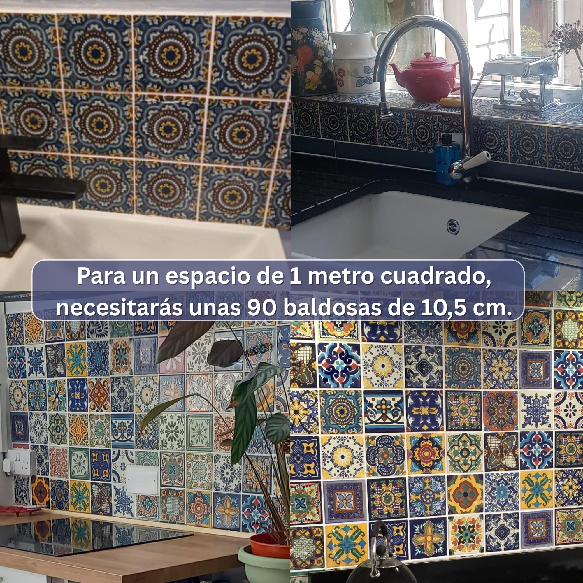 Tumia LAC Azulejos Mexicanos Artesanales de Talavera de 10.5cm