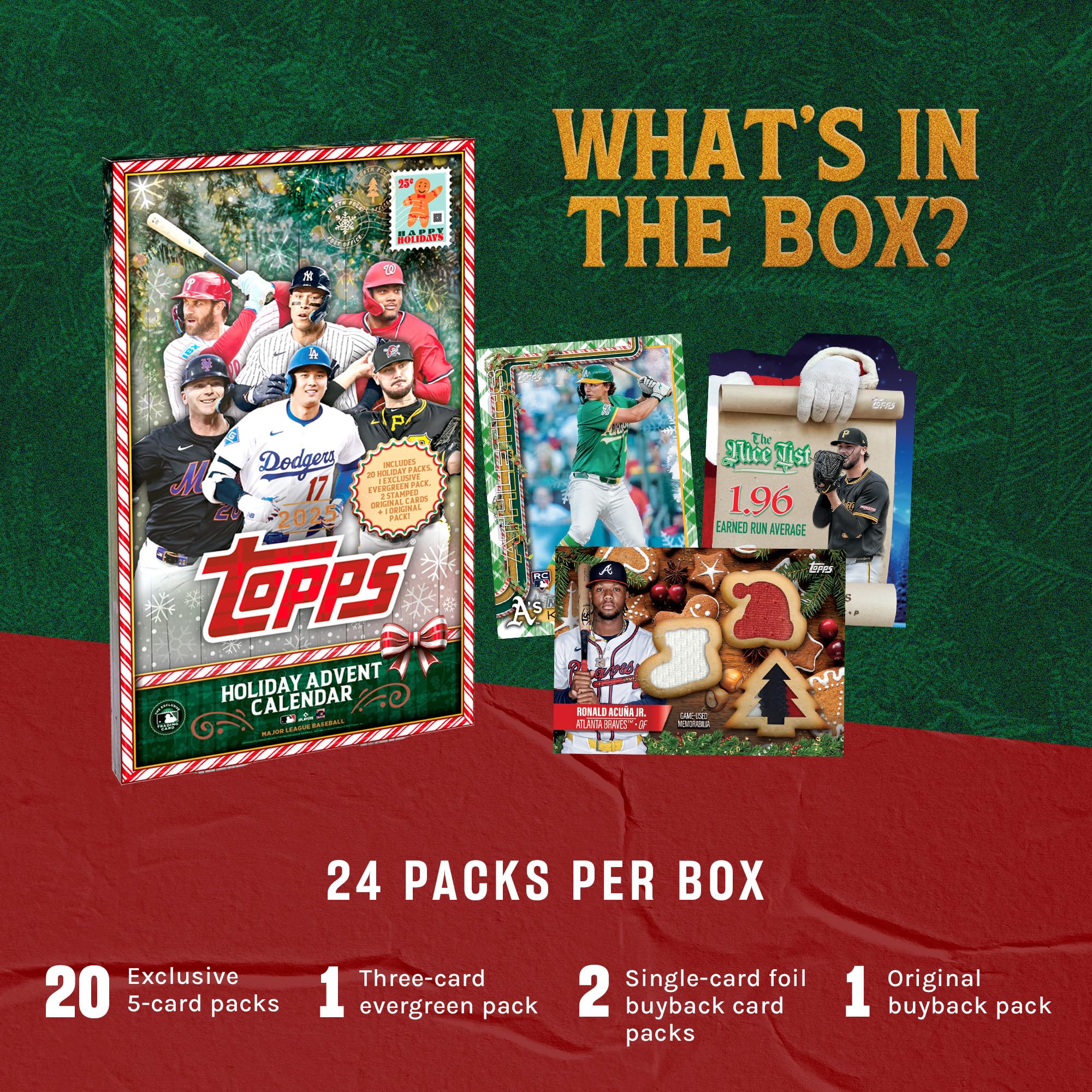 新品　　ホリデイ アドベントカレンダー 2025 Amazon.com: 2025 Topps Holiday Baseball - Factory Sealed - Advent