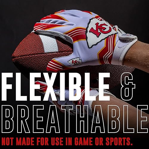 Miniatura 2 de Franklin Sports - Guantes de receptor de fútbol americano juvenil con logos de equipos de la NFL, palma de silicona, todos los tamaños juveniles,