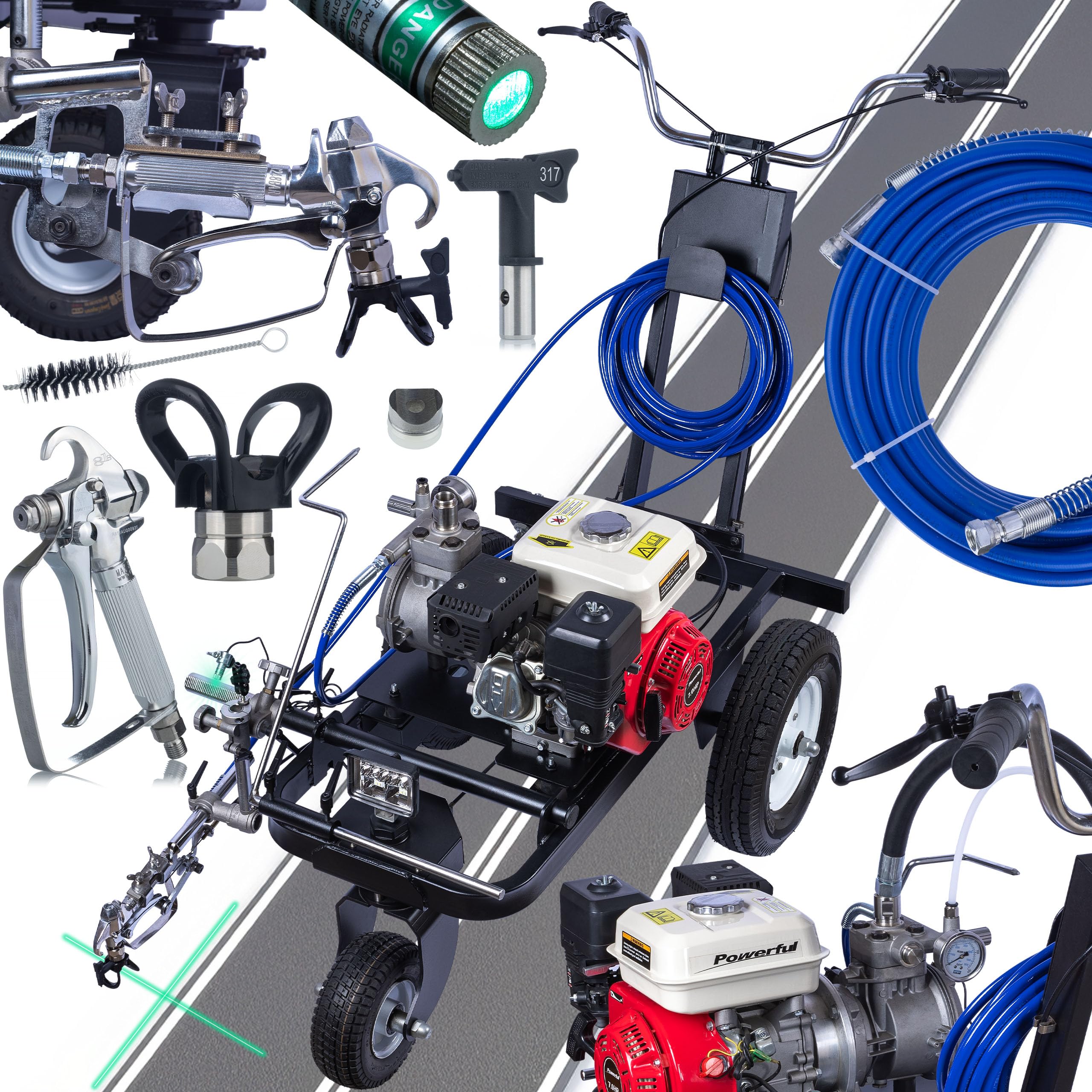 Zenthril Line Pro PowerXcellence silnik 6,5P, 228 bar, 2,8 l/min, dysza 0,031" | spray bezpowietrzny | znaki poziome | profesjonalny sprzęt